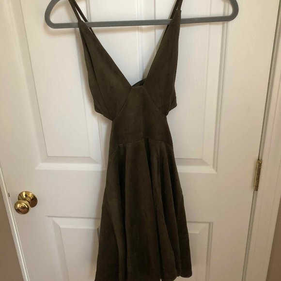 Forever 21 Olive Green Strappy Dress Small - Picture 1 of 3